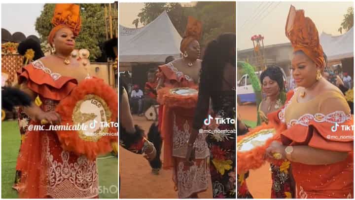 Bride in Heels Frowns As Her Asoebi Friends Arrive Wedding Late, She Tries Not to Smile in Video