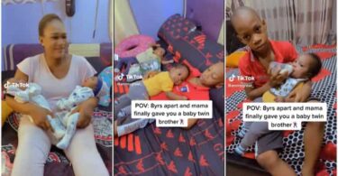 Joy as Boy Finally Gets Siblings After 8 Years, excited boy Feeds His New Younger Ones in a cute Video