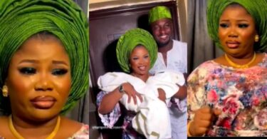 Actress, Seyi Johnson in tears as she celebrates the birth of her twin babies (video)