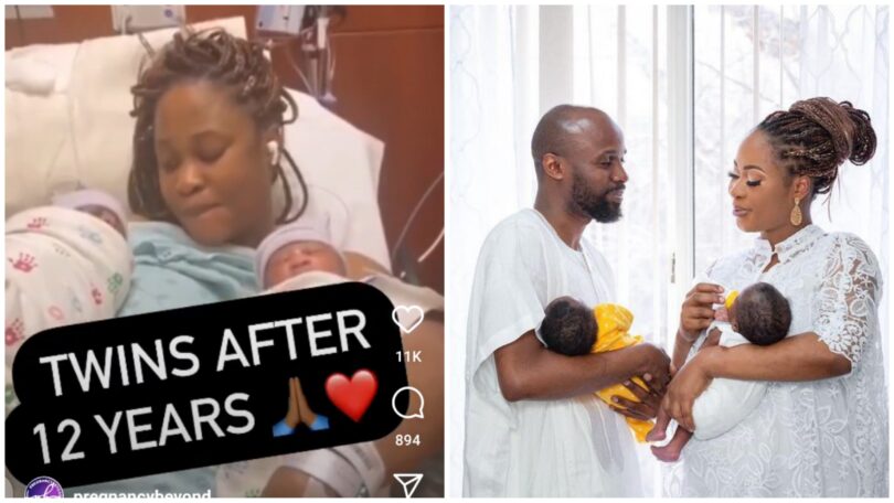 Joy as Couple welcomes twins after 12 Years of waiting (Photos)