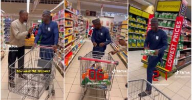 You Have 30 Seconds - Man Promises to Pay for Items Supermarket Customer Takes in Video, He Rushes