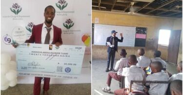 Young Nigerian Wins Best Performing Teacher Award, Gets N20,000 Money Reward, Photo Stirs Reactions