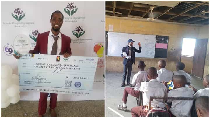 Young Nigerian Wins Best Performing Teacher Award, Gets N20,000 Money Reward, Photo Stirs Reactions