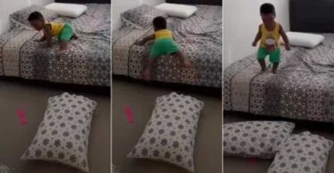 “So Clever”: Little Boy Throws Pillows on the Ground Before Jumping Down From Bed, Video Trends