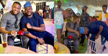 ” Na Yoruba get respect pass” Reactions as Yoruba Nollywood Star Odunlade Adekola prostrate for Yinka Ayefele in Public (video)