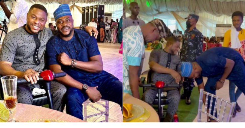 ” Na Yoruba get respect pass” Reactions as Yoruba Nollywood Star Odunlade Adekola prostrate for Yinka Ayefele in Public (video)