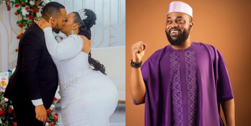 “You don leave Arugba go marry her mama”- Reactions as Damola Olatunji shares wedding photo amidst of marriage crisis with wife