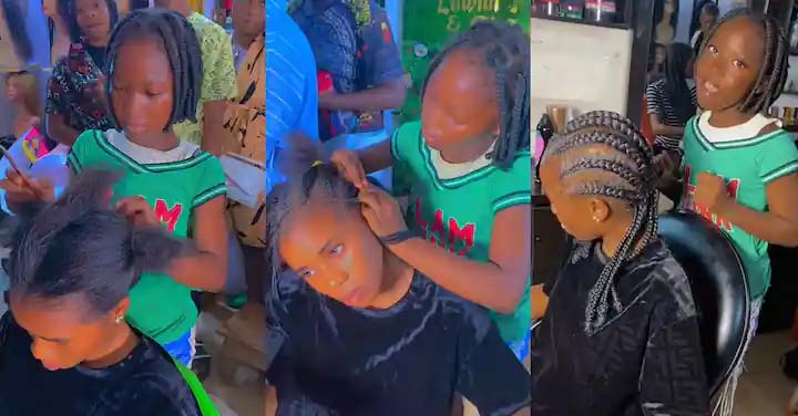 Young Girl Braids Clean Hair for a Lady, Video Goes Viral on TikTok