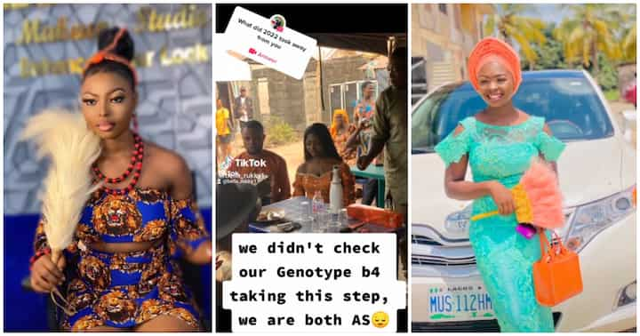 "We Are Both AS": Nigerian Couple Discover Their Genotype after Traditional Wedding , Bride Cries out