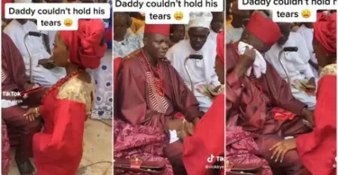 “Dad Couldn’t Hold His Tears”: Man Cries Uncontrollably as His Daughter Marries Her Lover