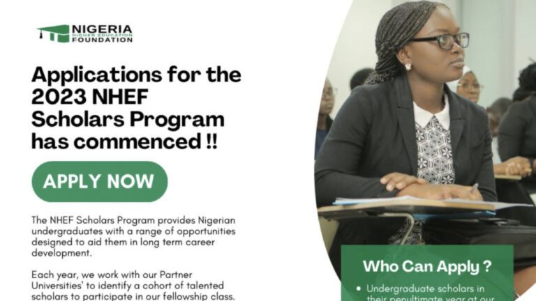 2023 Nigeria Higher Education Foundation (NHEF) Scholars Program For Nigerian Students - Apply Now