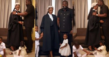 “I have cases for you,” Ghanian actor John Dumelo tells wife as she gets called to bar (Photos)