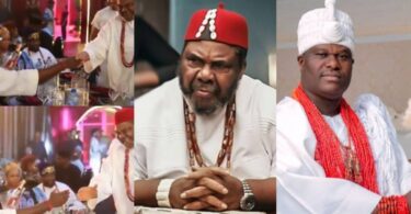 Man calls out Pete Edochie for disrespecting the Ooni of Ife at an event (Video)