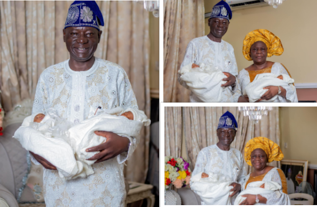 Nigerian couple finally welcomes twins After 32 years of waiting (See Photos)