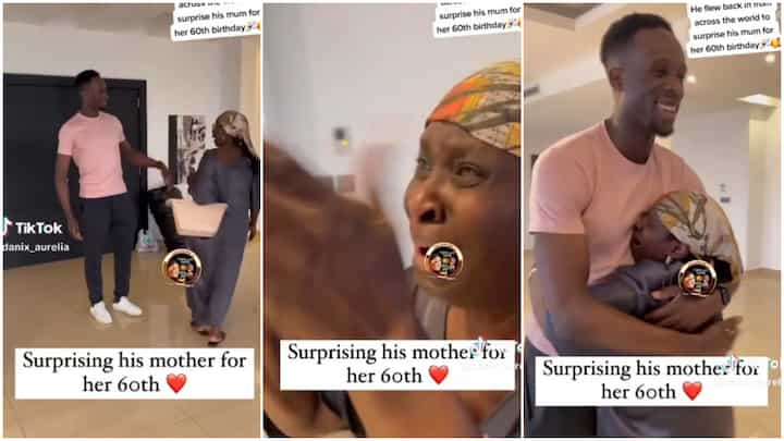 Son’s Surprise Visit to Mum on 60th Birthday Makes Her Cry in Viral TikTok Video