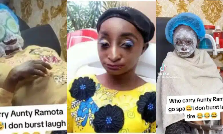 “She no wan gree” – Outburst as Aunty Ramota storms the spa (Video)