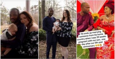 White Lady Shares Photos as She Exposes Nigerian Lover Who Left Her Pregnant Abroad to Marry Lady in Nigeria