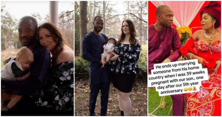 White Lady Shares Photos as She Exposes Nigerian Lover Who Left Her Pregnant Abroad to Marry Lady in Nigeria