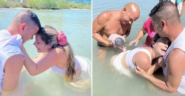 Woman Gives Birth To Her Baby On The Beach