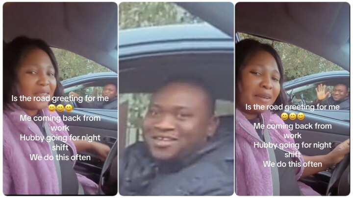 Nigerian Couple in UK Meet on Road in Their Cars as Wife Goes Home & Husband for Night Work