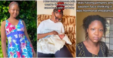 “I only went to hospital because I was feeling stomach pain” – Nigerian lady unaware of pregnancy surprisingly gives birth in hospital