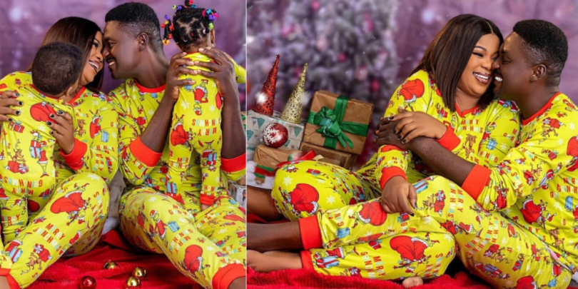 Adeniyi Johnson and wife celebrate Christmas with twins, share adorable photos