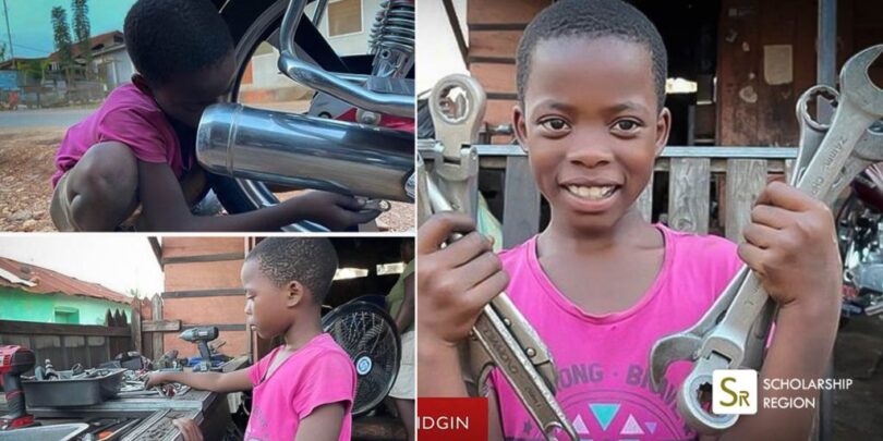 Exceptional 11-year-old African girl becomes expert in motorcycle repair, dreams of becoming an Aeronautical Engineer