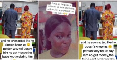 Drama as lady catches her father with side chic after visiting restaurant with her mother