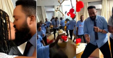 Peggy Ovire throws surprise birthday party for husband, Freddie Leonard